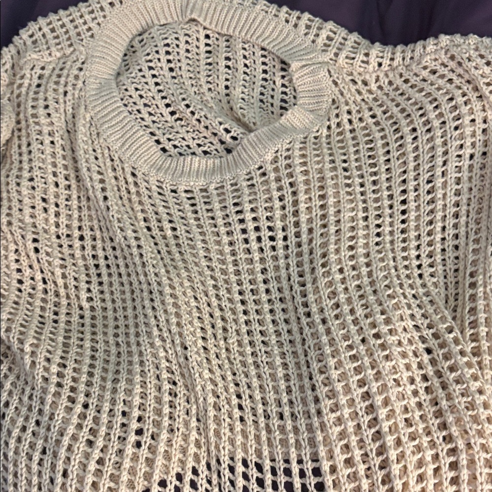 Cream Open Knit Sweater Top